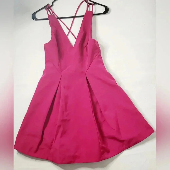 TopShop Majenta Inverted Flared Formal String Sleeveless Dress Sz 6 Nwt - Picture 3 of 9